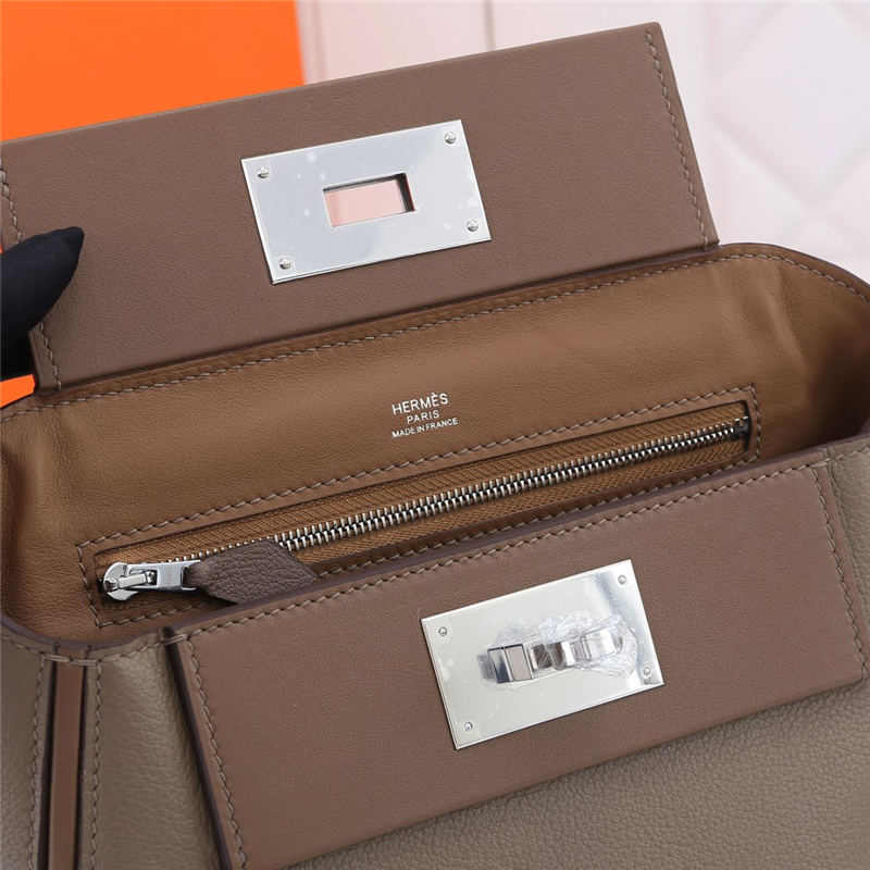 Hermes 2424 Mini Bag EVE Leather WAX Etoupe High