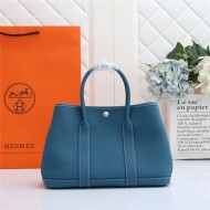 Hermes Garden Party 30/36 Bag Togo Leather WAX Denim Fonce High