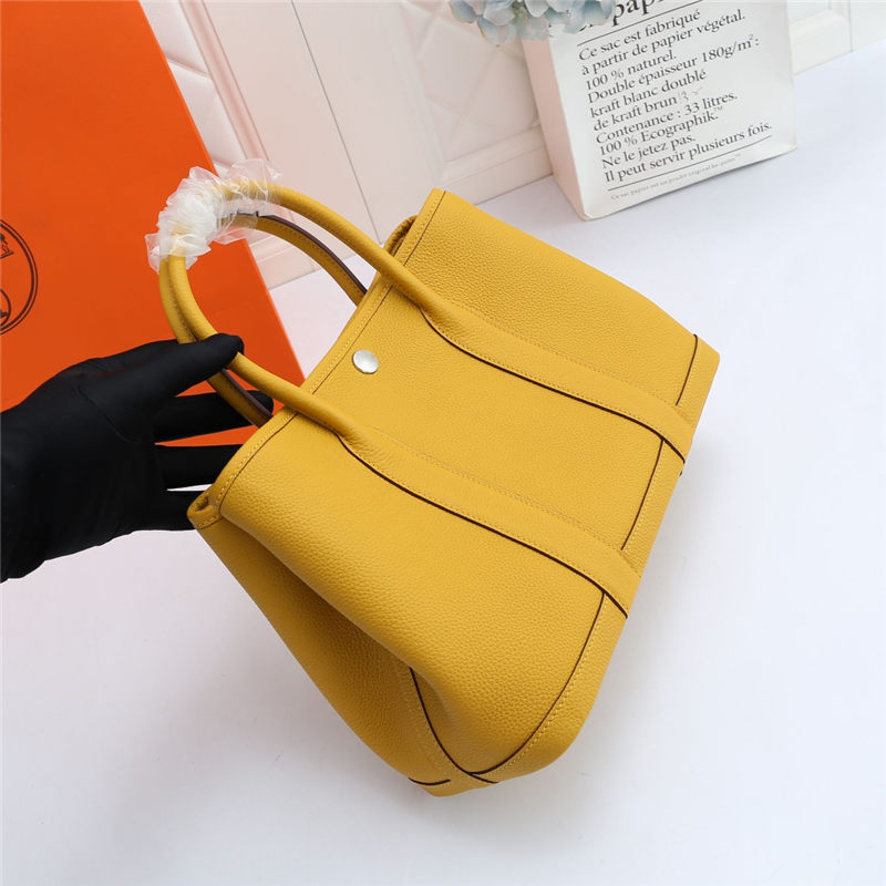 Hermes Garden Party 30/36 Bag Togo Leather WAX Yellow High