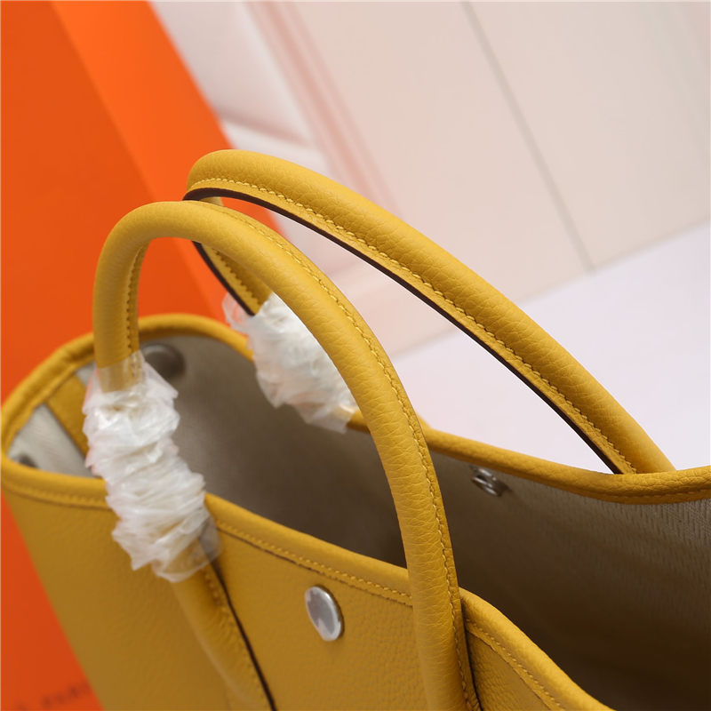 Hermes Garden Party 30/36 Bag Togo Leather WAX Yellow High