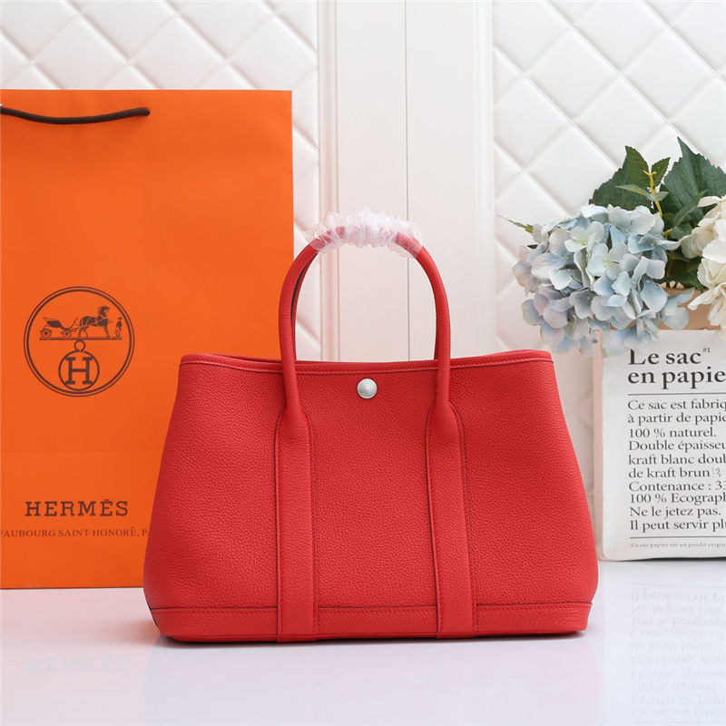 Hermes Garden Party 30/36 Bag Togo Leather WAX Red High