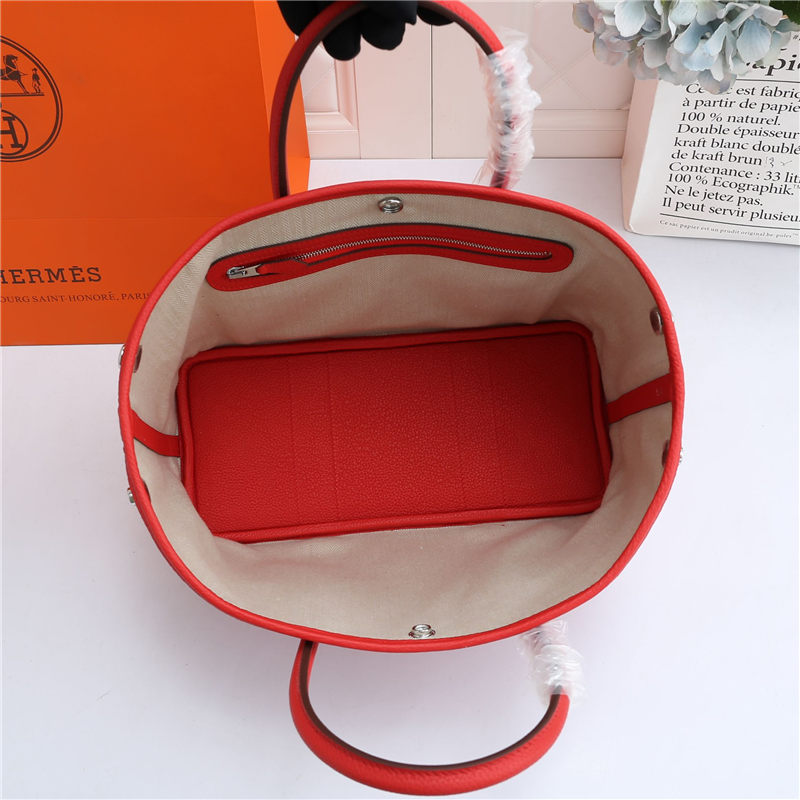 Hermes Garden Party 30/36 Bag Togo Leather WAX Red High