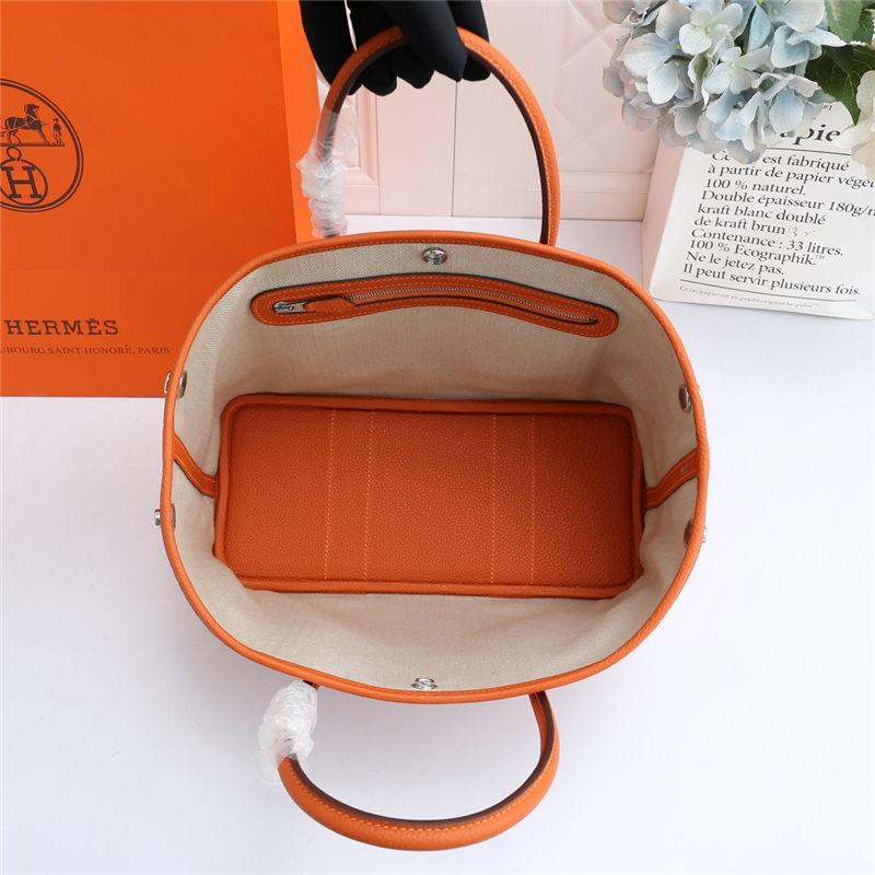 Hermes Garden Party 30/36 Bag Togo Leather WAX Orange High