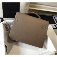 Hermes Kelly Depeche 34 Briefcase In Etoupe Calfskin High