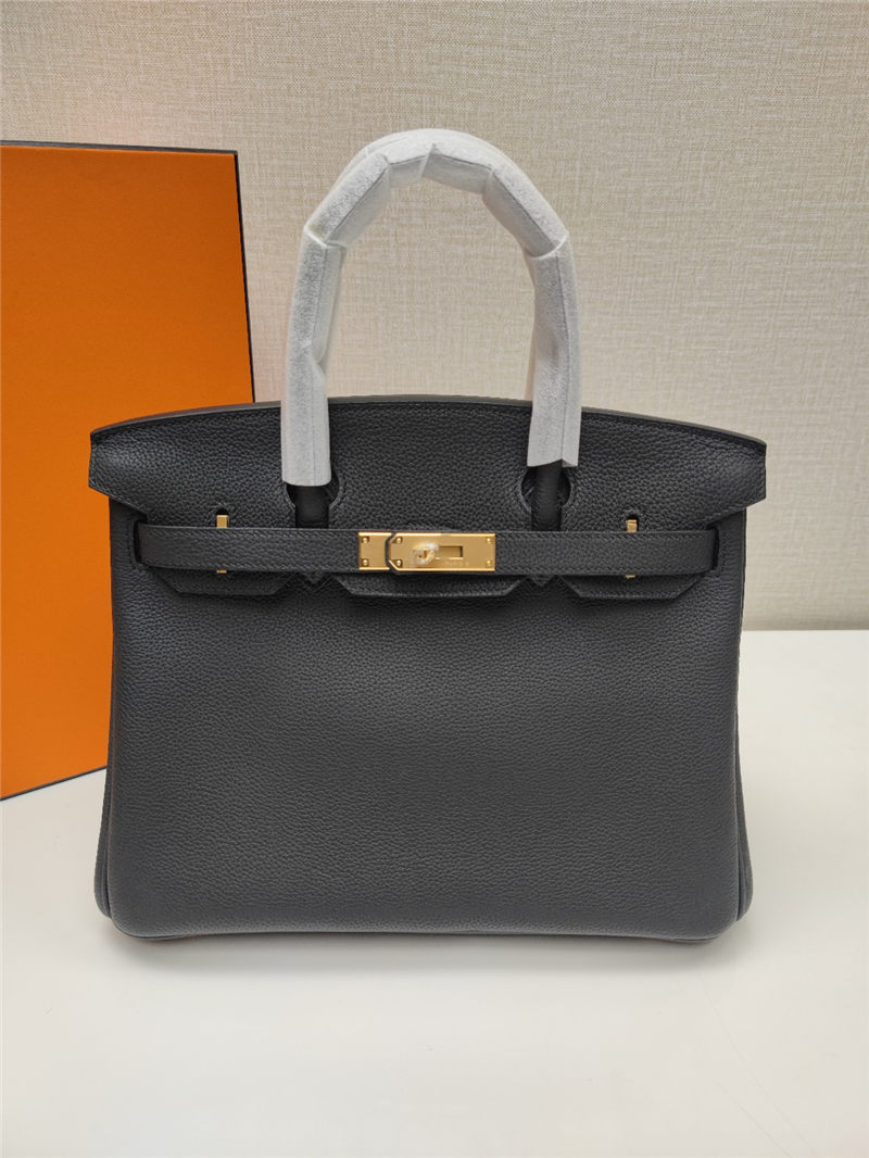 Hermes Birkin 25/30/35cm Bag Togo Leather In Black WAX High