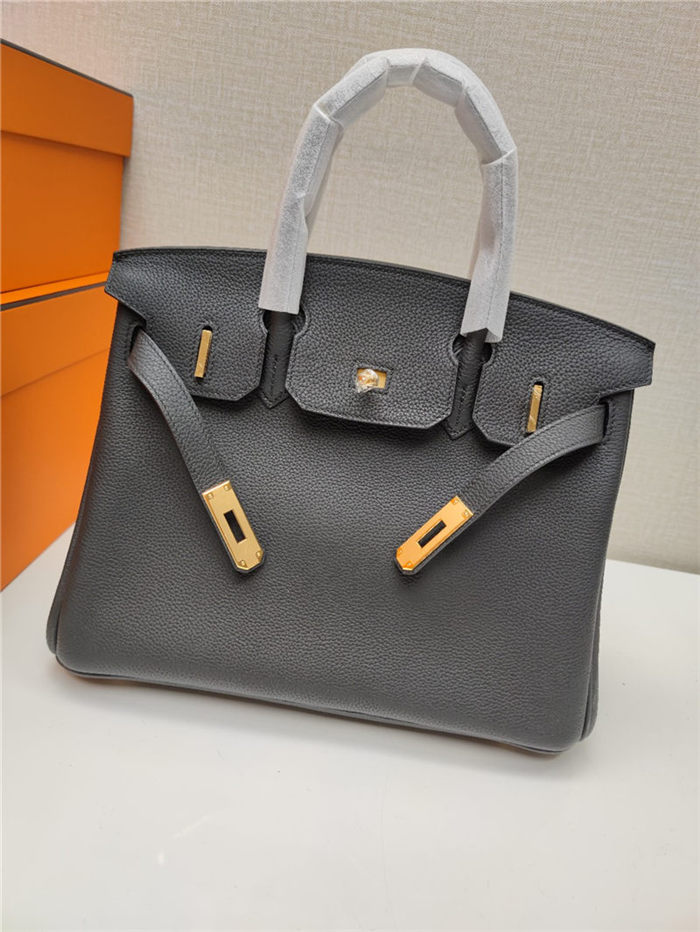 Hermes Birkin 25/30/35cm Bag Togo Leather In Black WAX High