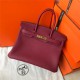 Hermes Birkin 25/30/35cm Bag Togo Leather In Dk-Red WAX High