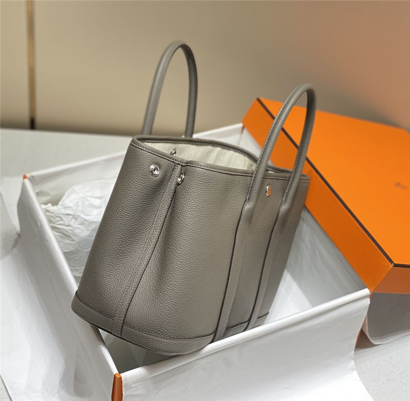 Hermes Garden Party 30/36 Bag Togo Leather WAX Etain High