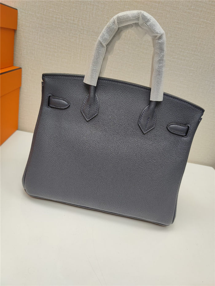 Hermes Birkin 25/30/35cm Bag Togo Leather In Blue nuit WAX High