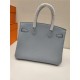 Hermes Birkin 25/30/35cm Bag Togo Leather In Ciel Blue WAX High