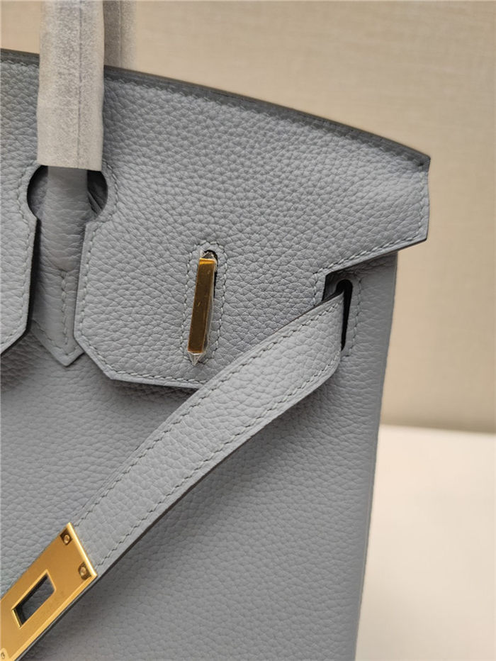 Hermes Birkin 25/30/35cm Bag Togo Leather In Ciel Blue WAX High