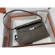 Hermes Kelly Elan 27cm Goatskin Etoupe Silver-Metal WAX High