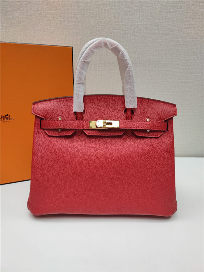 Hermes Birkin 25/30/35cm Bag Togo Leather In Red WAX High