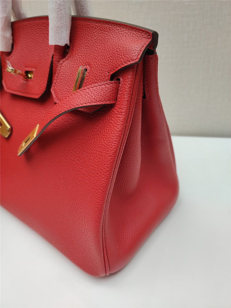 Hermes Birkin 25/30/35cm Bag Togo Leather In Red WAX High