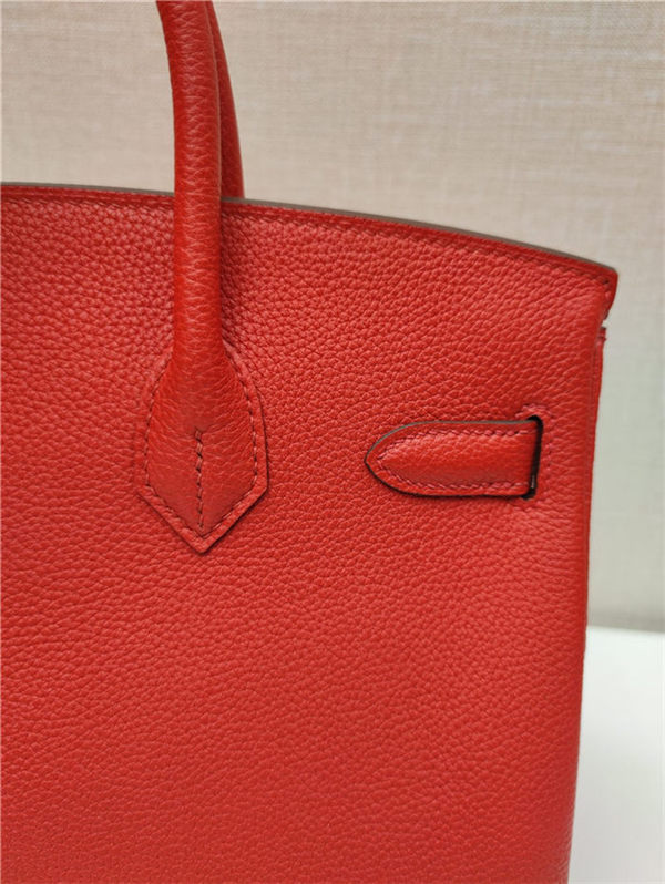 Hermes Birkin 25/30/35cm Bag Togo Leather In Red WAX High