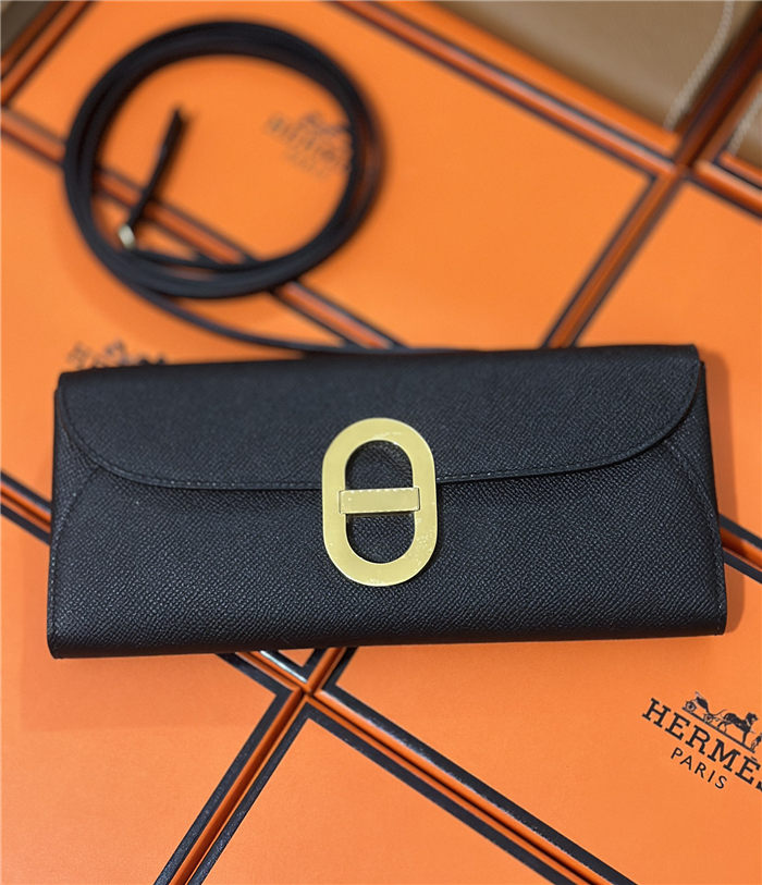 Hermes Chaine D Ancre To Go wallet Epsom calfskin WAX Black High