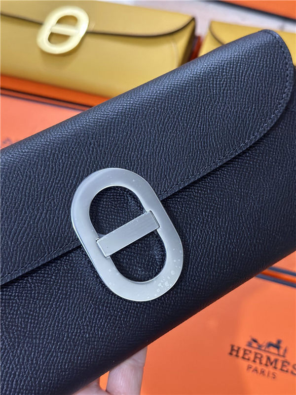 Hermes Chaine D Ancre To Go wallet Epsom calfskin WAX Black High