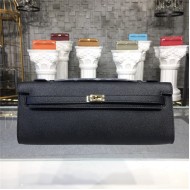 Hermes Kelly Cut Clutch Epsom Silver/Gold Metal WAX High