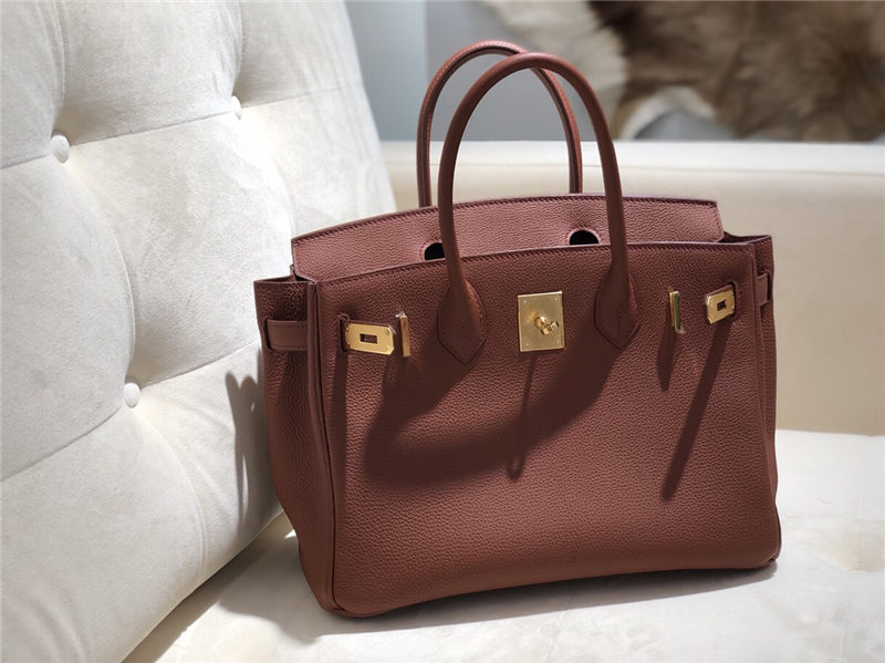 Hermes Birkin 25/30/35cm Bag Togo Leather In Brown WAX High