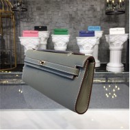 Hermes Kelly Cut Clutch Epsom Silver/Gold Metal WAX High