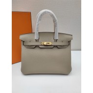 Hermes Birkin 25/30/35cm Bag Togo Leather In Gris Tourterelle WAX High