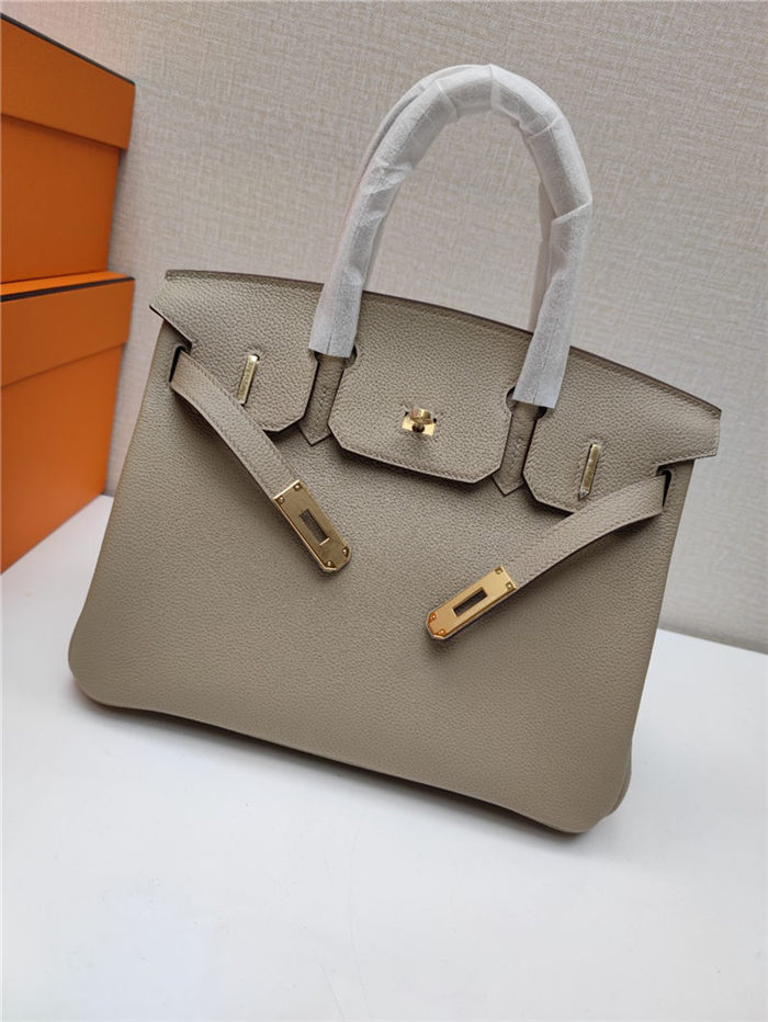 Hermes Birkin 25/30/35cm Bag Togo Leather In Gris Tourterelle WAX High