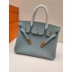 Hermes Birkin 25/30/35cm Bag Togo Leather In Bleu Lin WAX High