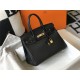 Hermes Birkin 25/30/35cm Bag Calfskin Silver/Gold Metal In Black High