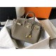 Hermes Birkin 25/30/35cm Bag Calfskin Silver/Gold Metal In Etoupe High