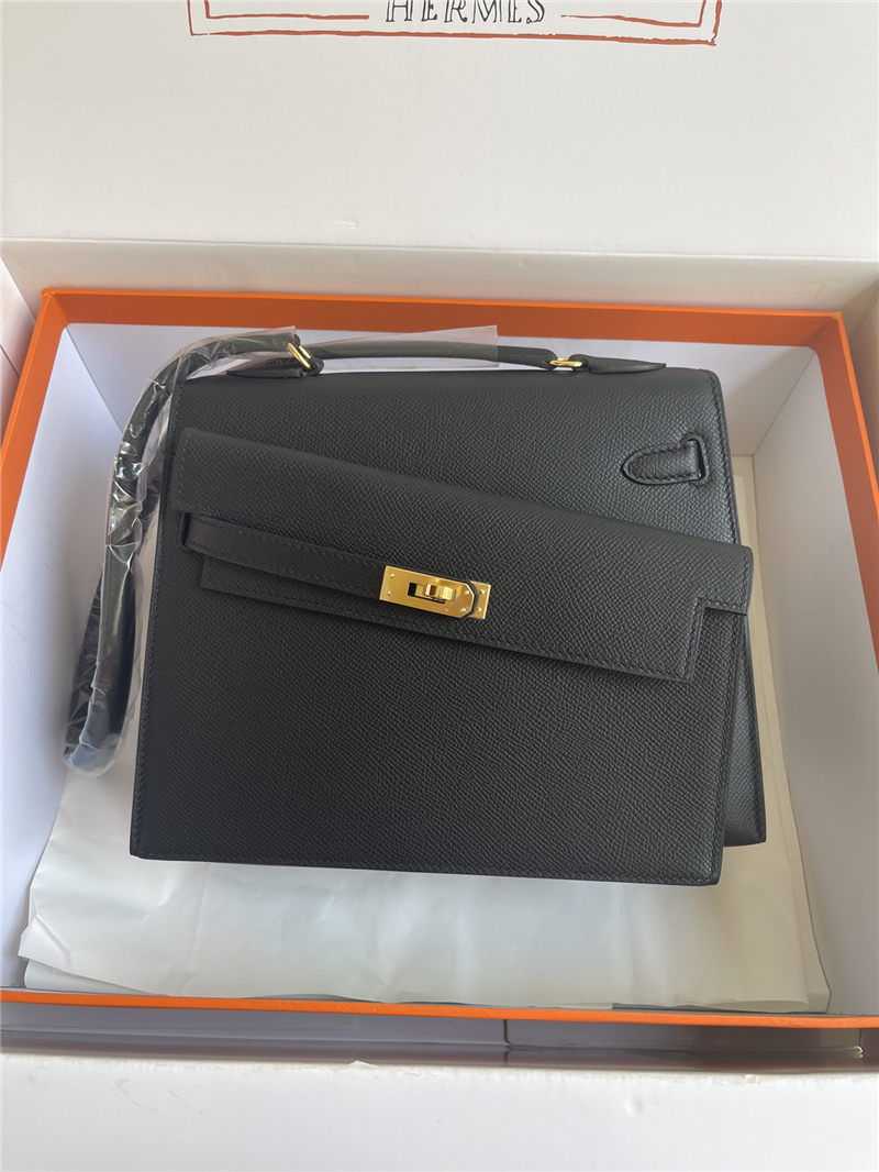 Hermes Kelly Sellier 25 Epsom WAX Black High