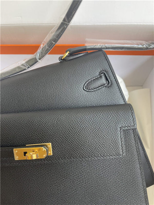 Hermes Kelly Sellier 25 Epsom WAX Black High