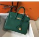 Hermes Birkin 25/30/35cm Bag Calfskin Silver/Gold Metal In Dk-Green High