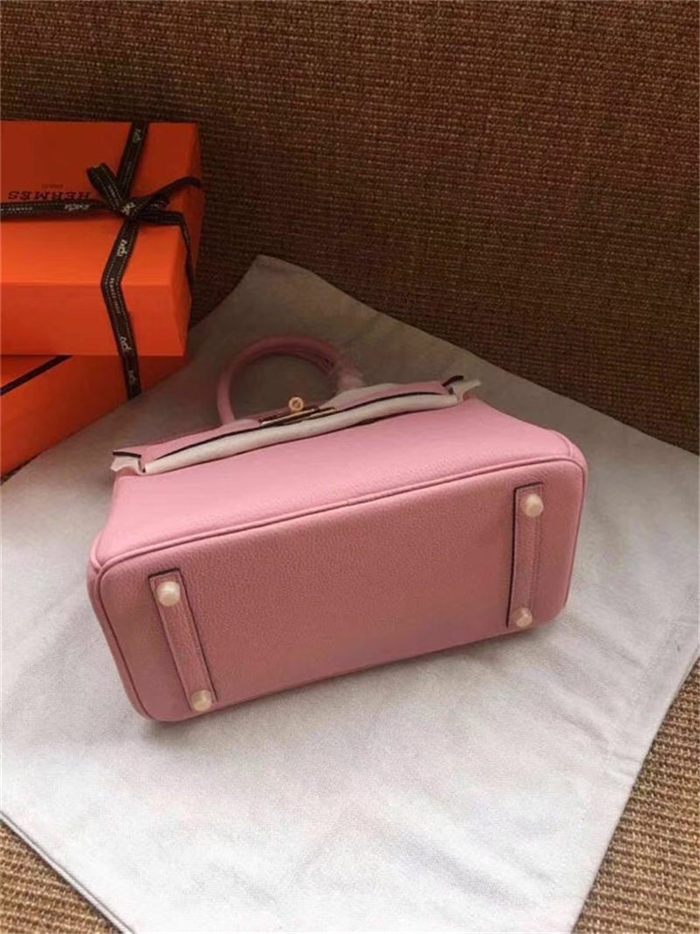 Hermes Birkin 25/30/35cm Bag Calfskin Silver/Gold Metal In Pink High