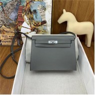 Hermes Kelly Danse 22cm Evercolor WAX Gris Meyer Silver Metal High