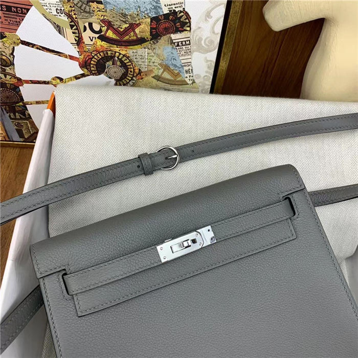 Hermes Kelly Danse 22cm Evercolor WAX Gris Meyer Silver Metal High