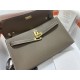 Hermes Kelly Elan 27cm Goatskin Etoupe Gold-Metal WAX High