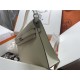 Hermes Kelly Elan 27cm Goatskin Craie Silver-Metal WAX High