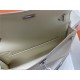 Hermes Kelly Elan 27cm Goatskin Craie Silver-Metal WAX High