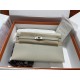 Hermes Kelly Elan 27cm Goatskin Craie Silver-Metal WAX High