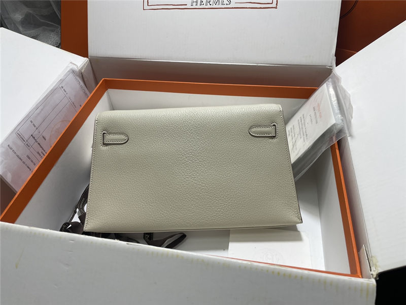 Hermes Kelly Elan 27cm Goatskin Craie Gold-Metal WAX High