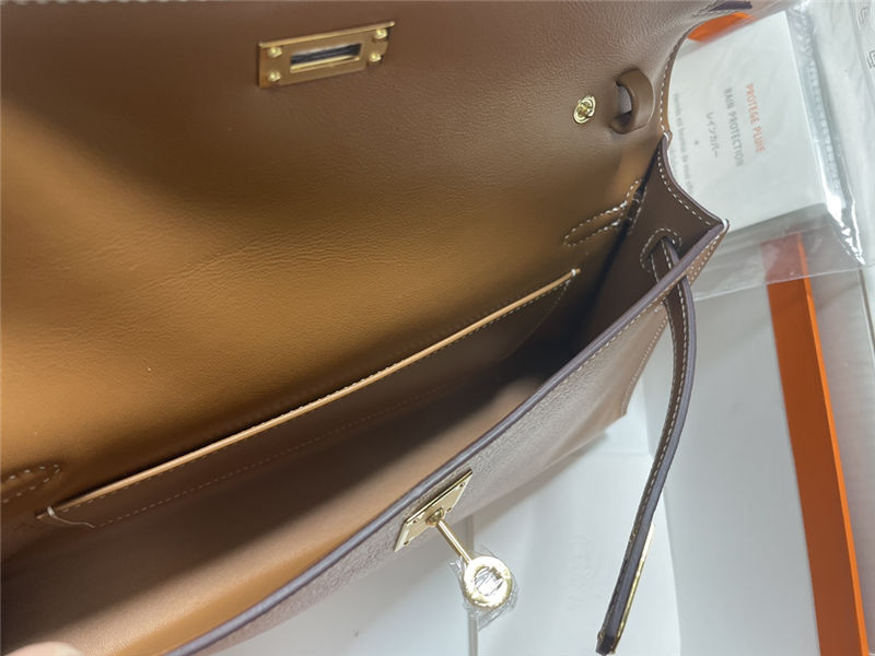 Hermes Kelly Elan 27cm Goatskin Gold Gold-Metal WAX High