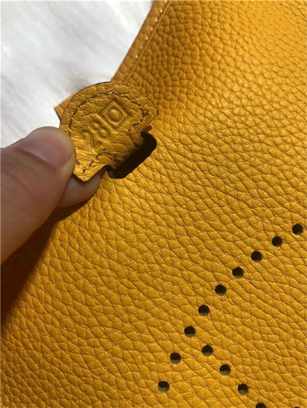 Hermes Evelyne III TPM Mini Bag Calfskin In Yellow High