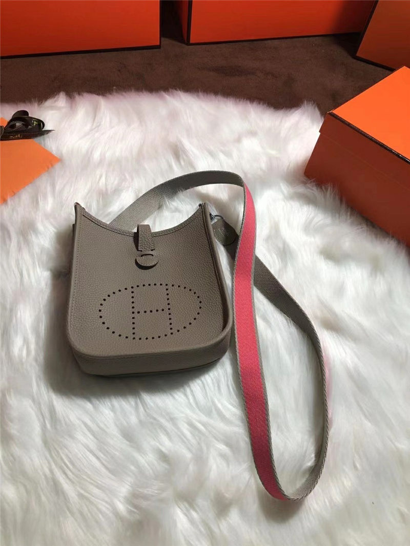 Hermes Evelyne III TPM Mini Bag Calfskin In Etoupe grey High