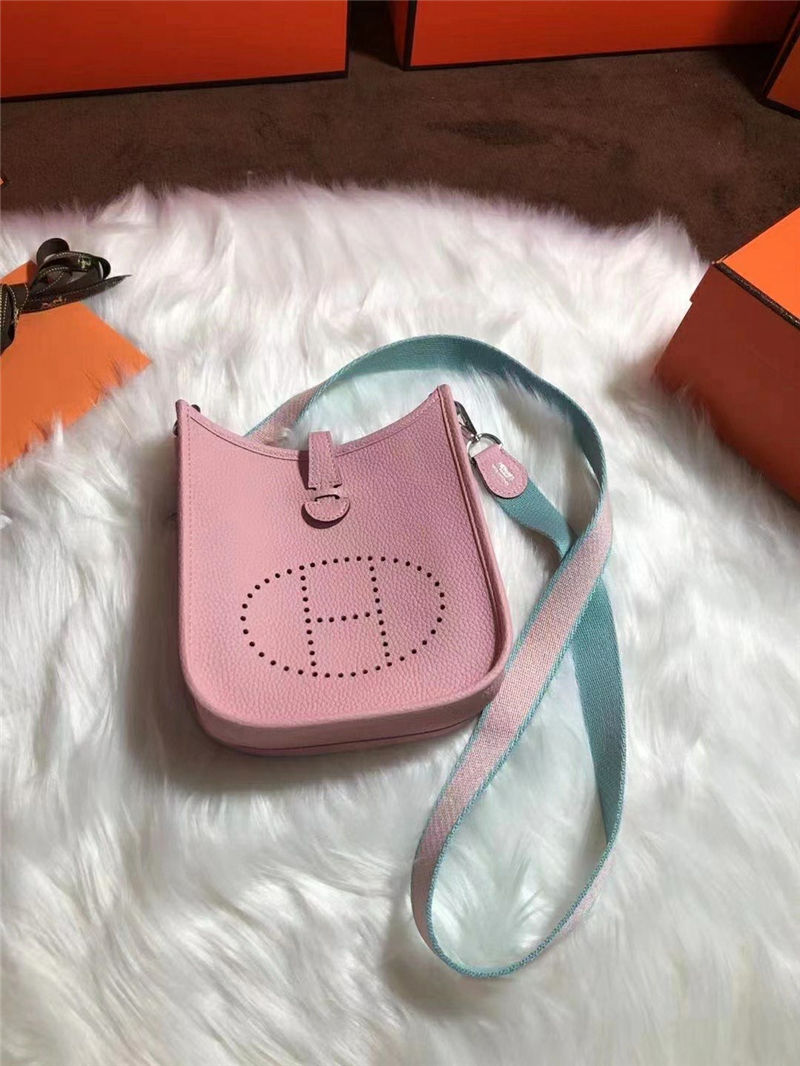 Hermes Evelyne III TPM Mini Bag Calfskin In Pink High