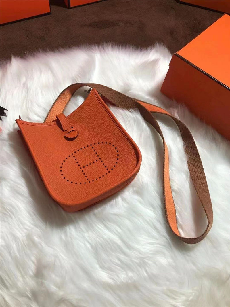 Hermes Evelyne III TPM Mini Bag Calfskin In Orange High