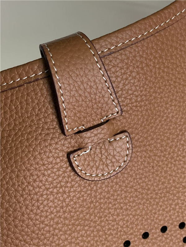 Hermes Evelyne III PM Bag Clemence Leather In Camel High