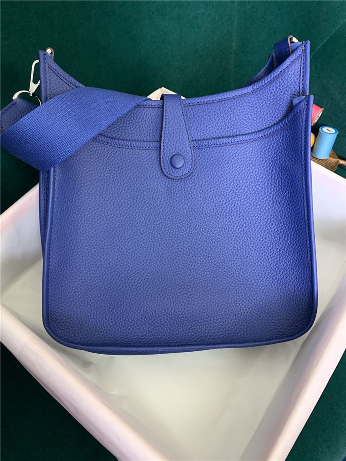 Hermes Evelyne III PM Bag Clemence Leather In Royal Blue High