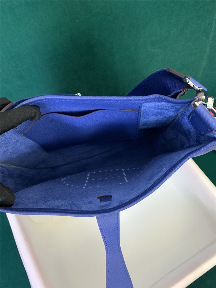 Hermes Evelyne III PM Bag Clemence Leather In Royal Blue High