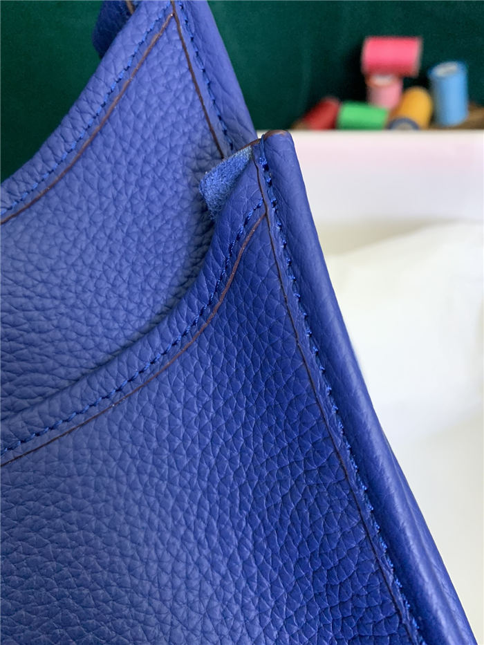 Hermes Evelyne III PM Bag Clemence Leather In Royal Blue High