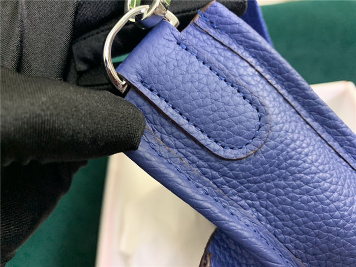 Hermes Evelyne III PM Bag Clemence Leather In Royal Blue High